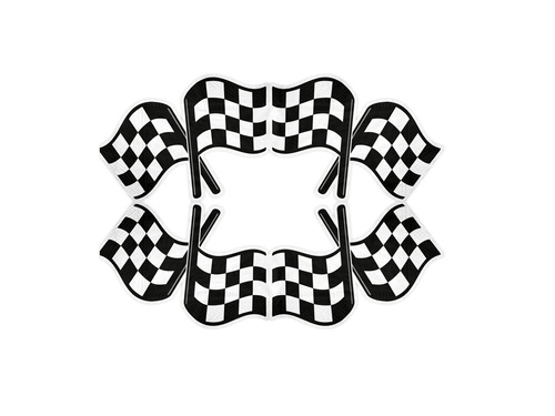 Șervețele aniversare Racing Flags - 17,5 x 11,3 cm - 12 buc.