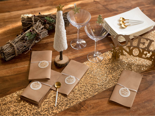 Decorațiune de masă cu paiete - auriu - 19 cm x 3 m - 1 buc.