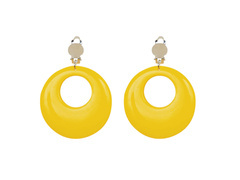 Cercei clip-on galben neon