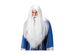 Peruca de vrăjitor cu barbă și mustață foarte lungi
