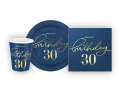 Set pentru a treizecea aniversare albastru marin - 22 buc.