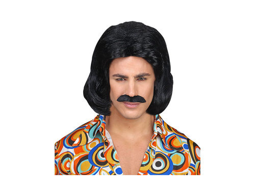 Peruca neagră a lui Dandy din anii 1970. cu mustață