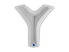 Balon din folie litera Y argintiu - 40" - 1 buc.