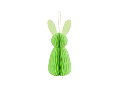 Decorațiune agățată cu rozetă iepuraș verde - 30 cm - 1 buc.