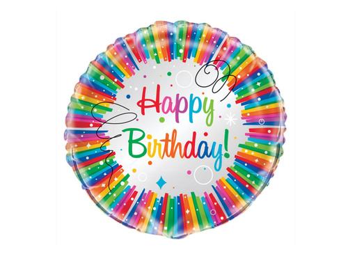 Balon cu folie Rainbow Birthday - 47 cm