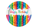 Farfurii Rainbow Happy Birthday - 23 cm - 8 buc.