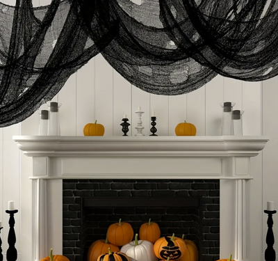 Plasă neagră de Halloween - 210 x 300 cm - 1 buc.