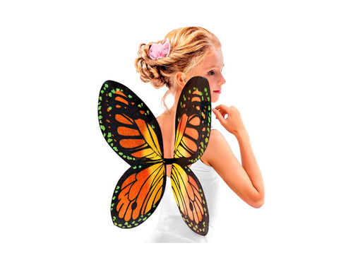 Aripi de fluture negre, portocalii și galbene pentru copii 66×38 cm