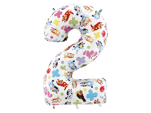 Balon albastru cu numărul 2 - 53x71 cm - 1 buc.