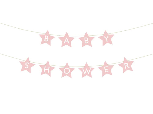 Baby Shower stele banner roz deschis - 290 cm - 1 buc.