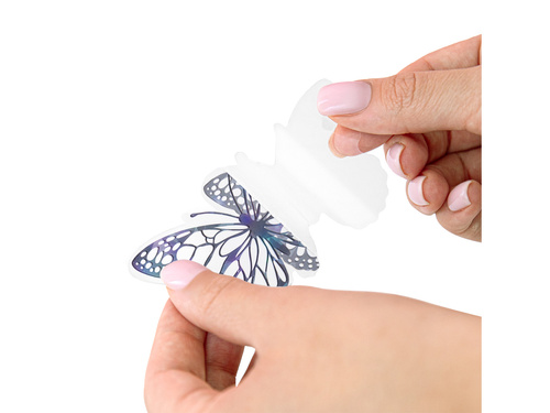 Abțibilduri fluture holografic negru - 12 buc.