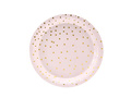 Farfurii Dots roz aprins - 18 cm - 6 buc.