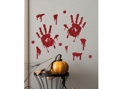 Abțibilduri cu mâini însângerate cu sclipici pentru Halloween - 1 buc.