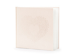 Carte de oaspeți de nuntă Heart roz pal - 22 foi