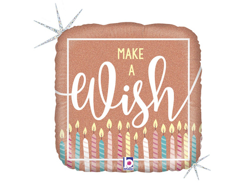 Fă-ți o dorință balon roz cu foiță de aur - 46 cm - 1 buc.