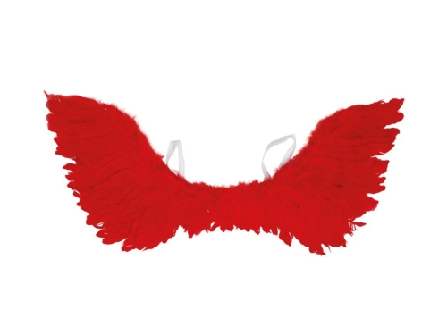 Aripi de înger roșii cu pene - 106 cm - 1 buc.