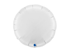 Balon rotund din folie satinată alb - 30" - 1 buc.