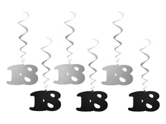 Decor suspendat vârtejuri 18 ani - 6 buc.