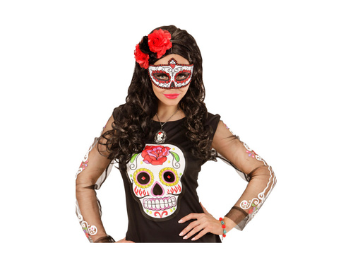 Brățară turcoaz cu cranii și trandafiri roșii