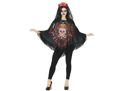 Mexican Skull Poncho pentru adulți