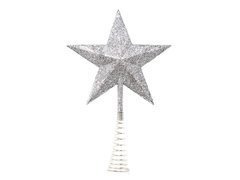 Stea argintie pentru pomul de Crăciun - 23 cm - 1 buc.