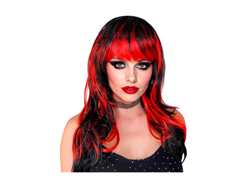 Peruca Vampiress negru și roșu