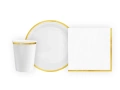 Set de hârtie albă cu margine aurie - 22 buc.