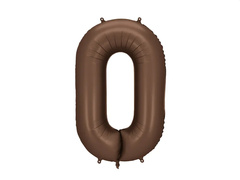 Balon din folie maro numărul 0 - 86 cm - 1 buc.