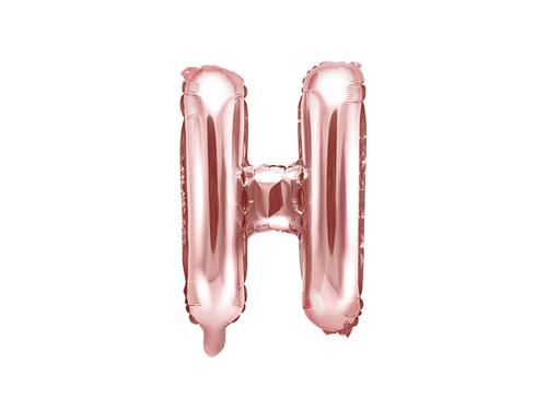 Balon din folie litera "H" roz și auriu - 35 cm