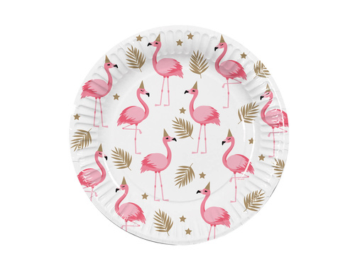 Farfurii hawaiiene Flamingo - 23 cm - 10 buc.