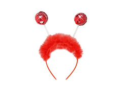 Bentiță cu paiete roșii și blană