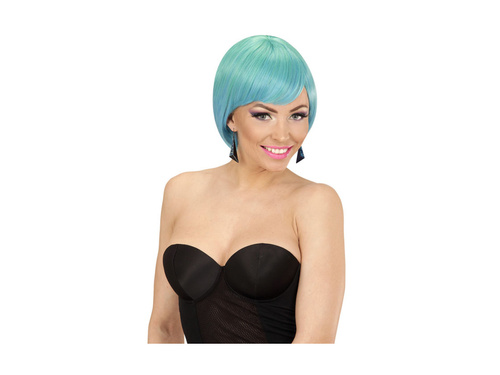 Peruca de moda melange verde-albastru