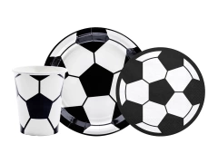 Set aniversar fotbal din hârtie - 44 buc.