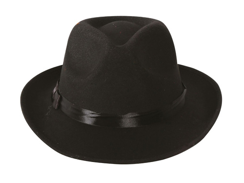 Pălărie de gangster neagră cu bordură - 1 buc.