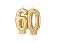 Lumânare aurie aniversară 60 de ani - 7,7 cm - 1 buc.