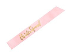Eșarfă roz cu inscripția Bride Squad - 1 buc.