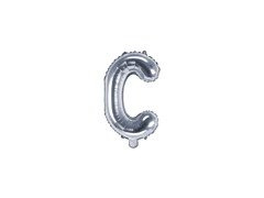Balon din folie litera "C" argintiu - 35 cm