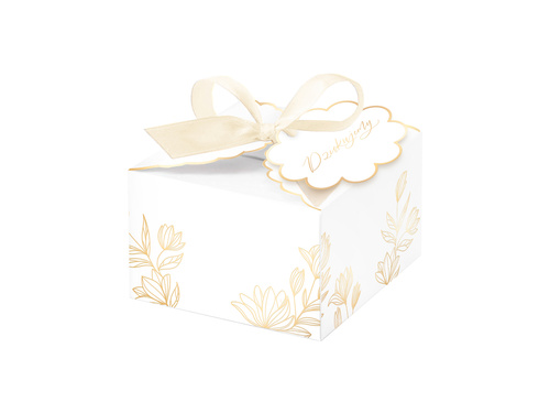 Cutie decorativă pentru tort "Mulțumesc" - 7 x 7 cm - 10 buc.