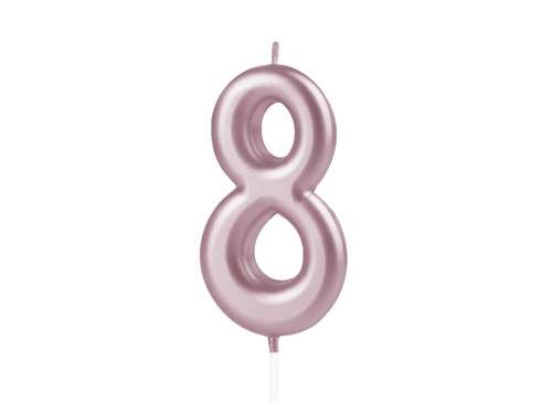 Lumânare cu număr din aur roz - 8 - opt