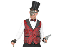 Vestă vintage burgundy jacquard - 1 buc.