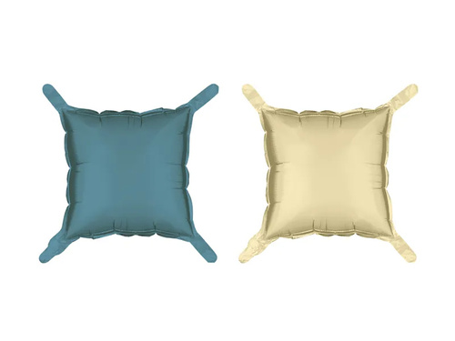 Baloane pătrate din folie bej și albastru marin - 35 x 35 cm - 4 buc.