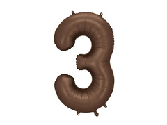 Balon din folie maro numărul 3 - 86 cm - 1 buc.