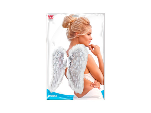 Aripi albe cu ornamente din marabou 52×42 cm