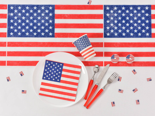 Pahare de hârtie cu steagul SUA - 270 cm - 10 buc.
