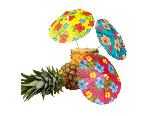 Umbrele de hârtie pentru băuturi Hibiscus - 18 cm - 6 buc.
