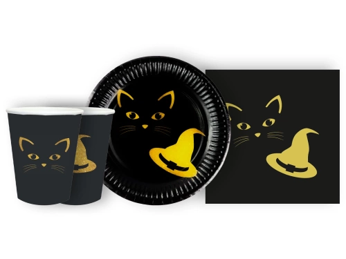 Set de hârtie pentru vrăjitoare și pisică - 44 buc.