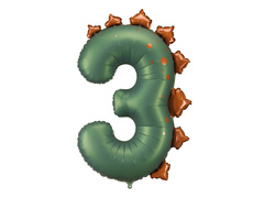 Balon din folie numărul 3 Dinozaur - 92 cm - 1 buc.