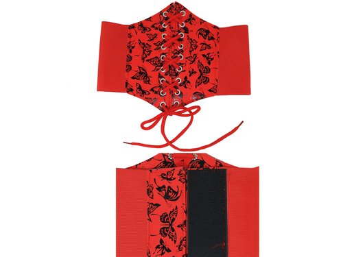 Corset roșu cu legături fluture - 1 buc.