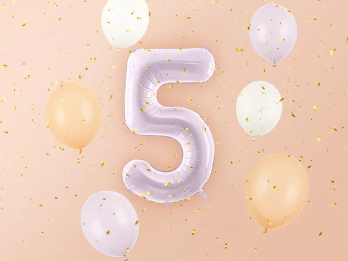 Balon din folie violet numărul 5 - 72 cm - 1 buc.