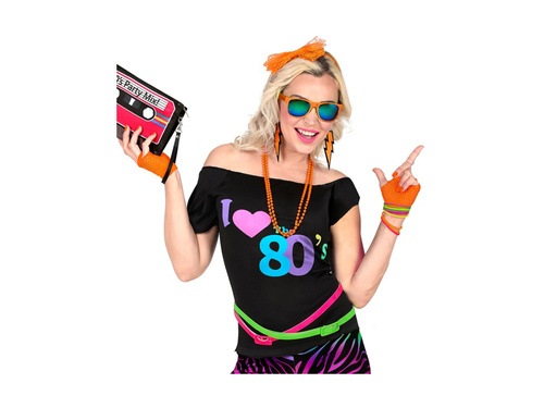 Neon portocaliu mesh mănuși fără degete